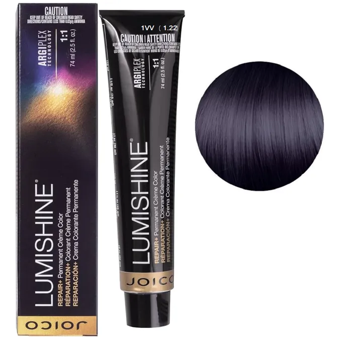 1VV (1,22) Перманентна крем-фарба для волосся, 74 мл Permanent Creme Color Repair+ LumiShine JOICO