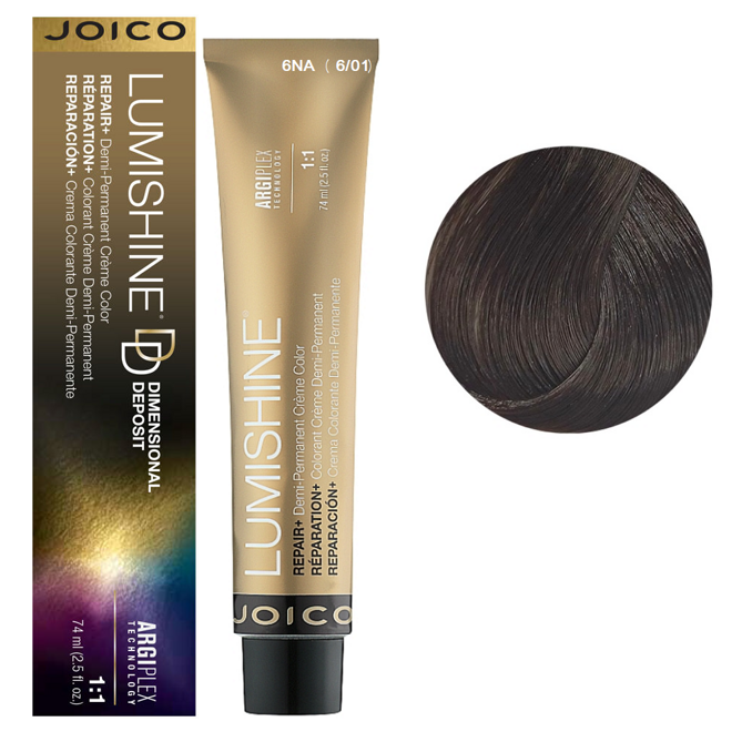 6NA (6/01) Деміперманентна крем-фарба без аміаку подвійної пігментаціїї, 74 мл Demi-Permanent Color Dimensional Deposit LumiShine  JOICO