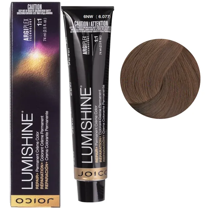 6NW (6,077) Перманентна крем-фарба для волосся, 74 мл Permanent Creme Color Repair+ LumiShine JOICO