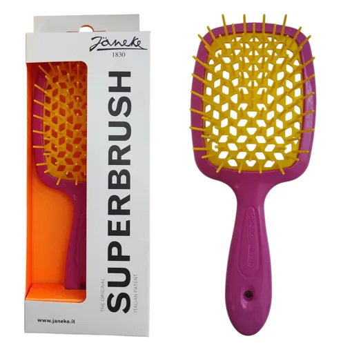 Щітка для волосся продувна ( колір: Рожевий з жовтою серединкою ) PINK YELLOW Standart SUPERBRUSH Janeke