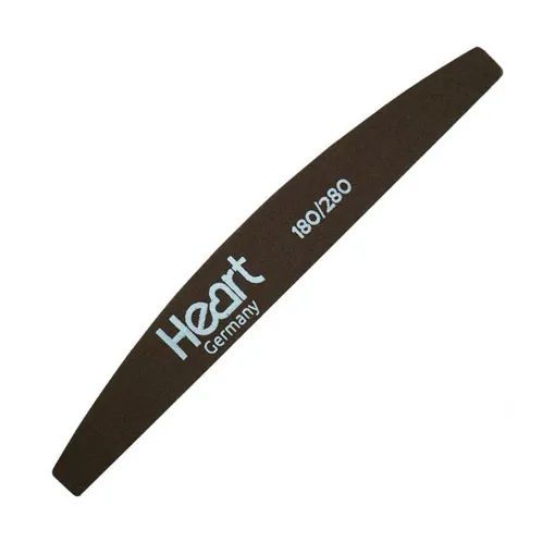 Пилка для нігтів 180/280 грит (коричнева) півмісяць Half Heart