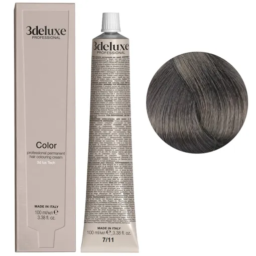 7/11 блондин інтенсивний попелястий Фарба для волосся, 100 мл Permanent Hair Color 3deluxe Professional