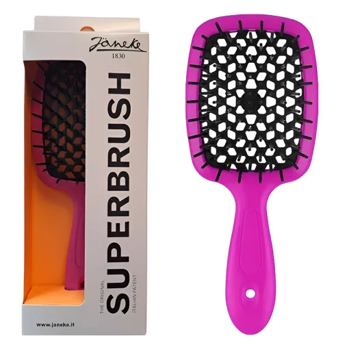 Щітка для волосся продувна ( колір: Фуксія з чорною серединкою ) FUCHSIA BLACK Standart SUPERBRUSH Janeke