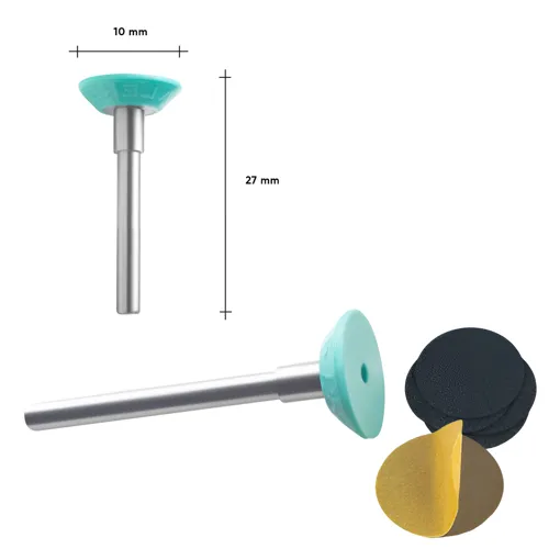 Педикюрний диск ПЛАСТИКОВИЙ &quot;XS&quot; (10 мм) зі змінними файлами 180 грит (5 шт) PODODISC PPDset-10 STALEKS PRO
