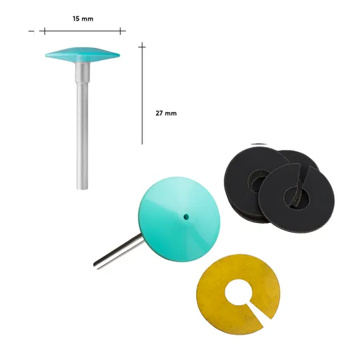 Педикюрний диск ПЛАСТИКОВИЙ скошений &quot;S&quot; (15 мм) зі змінними файлами 180 грит (5 шт) PODODISC SPDset-15 STALEKS PRO