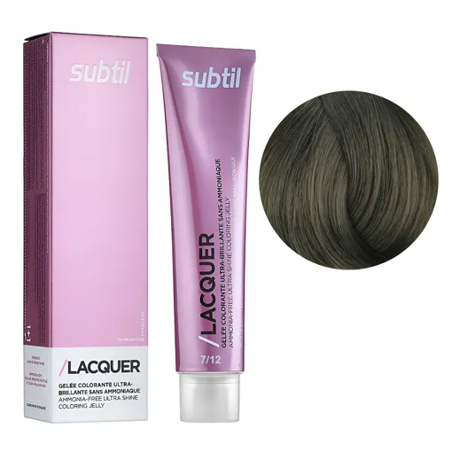 7/12 блондин попелясто-перлинний Безаміачна тонувальна гелева фарба на кислотній основі, 60 мл LACQUER SUBTIL