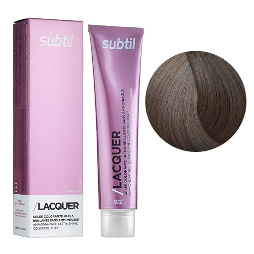 8/2 світлий блондин перлинний Безаміачна тонувальна гелева фарба на кислотній основі, 60 мл LACQUER SUBTIL