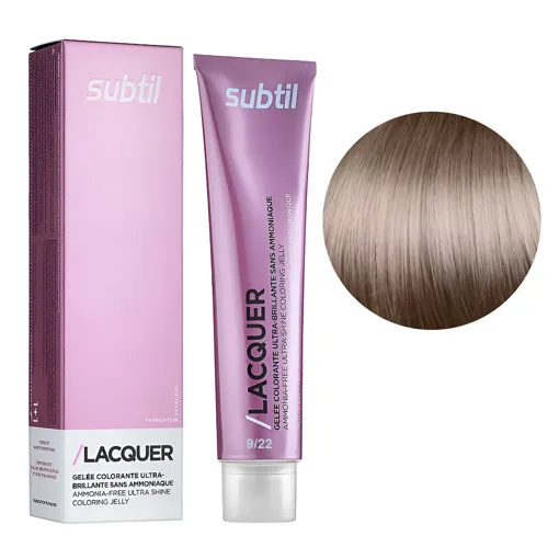 9/22 дуже світлий блондин інтенсивний переливчастий Безаміачна тонувальна гелева фарба на кислотній основі, 60 мл LACQUER SUBTIL