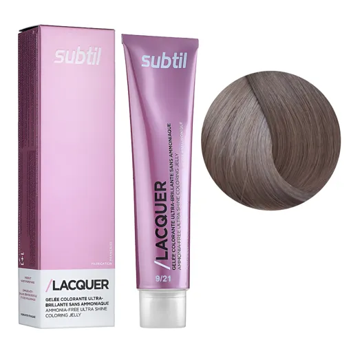 9/21 дуже світлий блондин переливчасто-попелястий Безаміачна тонувальна гелева фарба на кислотній основі, 60 мл LACQUER SUBTIL