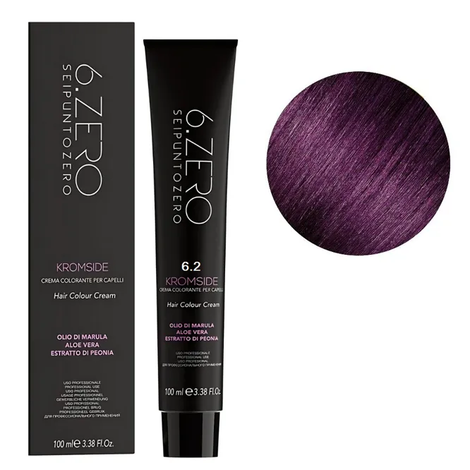 6/2 Крем-фарба для волосся стійка, 100мл  Hair Color Cream KROMSIDE 6.ZERO Seipuntozero