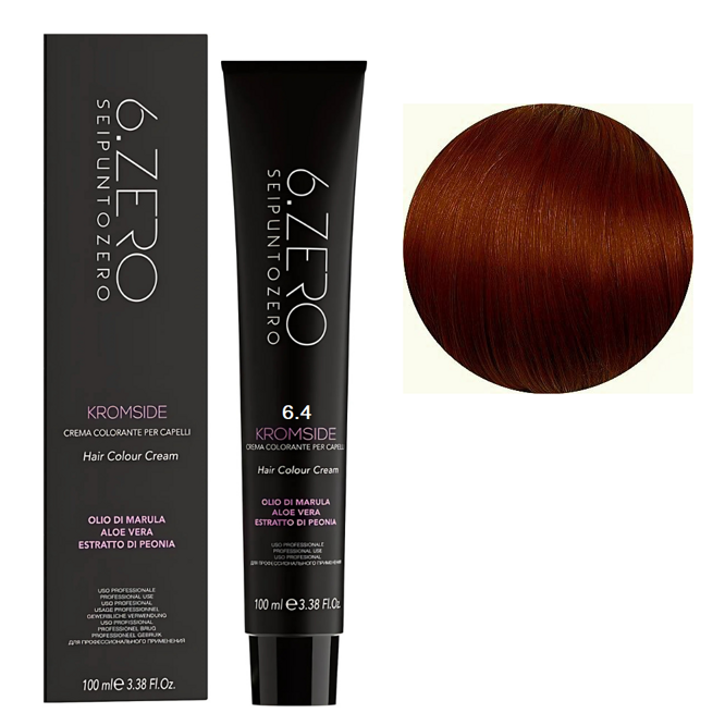 6/4 Крем-фарба для волосся стійка, 100мл  Hair Color Cream KROMSIDE 6.ZERO Seipuntozero