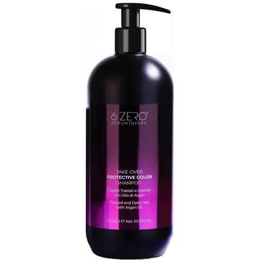 Шампунь для захисту фарбованого волосся з аргановою олією, 1000 мл Shampoo PROTECTIVE COLOR Take Over 6.ZERO SEIPUNTOZERO