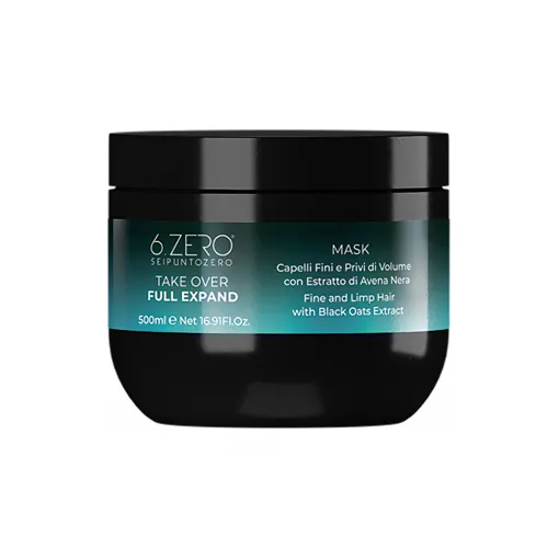 Маска для надання об’єму тонкому волоссю з чорним вівсом, 500 мл Mask FULL EXPAND Take Over 6.ZERO SEIPUNTOZERO