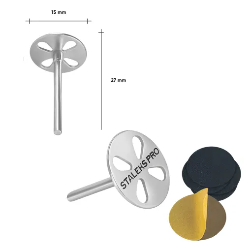 Педикюрний диск-основа &quot;S&quot; (15 мм) зі змінними файлами 180 грит (5 шт) EXPERT PODODISC PDset-15 STALEKS PRO