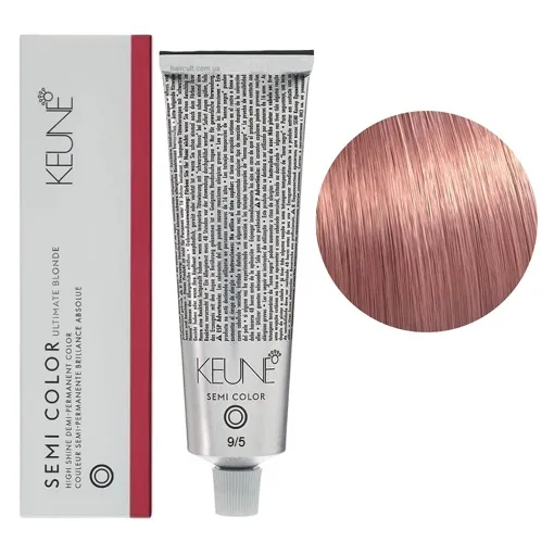 9/5 Дуже світлий блондин махагоновий Фарба для тонування волосся без аміаку,  60 мл Demi-Permanent Color SЕМІ COLOR KEUNE