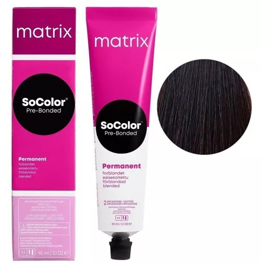4N шатен натуральний Крем-фарба для волосся 90мл SoColor Pre-Bonded MATRIX