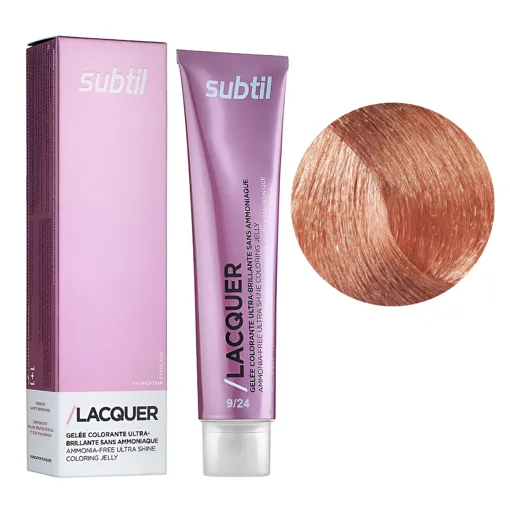 9/24 дуже світлий блондин переливчасто-мідний Безаміачна тонувальна гелева фарба на кислотній основі, 60 мл LACQUER SUBTIL