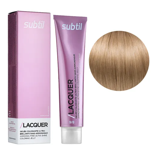 9/8 дуже світлий блондин бежевий Безаміачна тонувальна гелева фарба на кислотній основі, 60 мл LACQUER SUBTIL