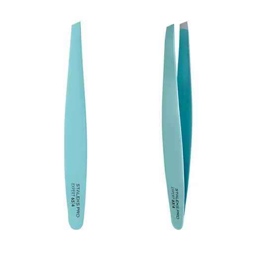 Пінцет для брів &quot;БЛАКИТНИЙ&quot; EXPERT 65 TYPE 4 (вузький скошений) TE-65/4 STALEKS PRO