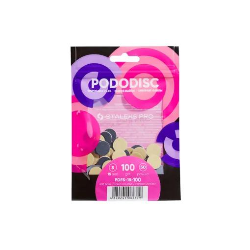 Змінні файли для педикюрного диска на м`якій основі 100 грит EXPERT PODODISC &quot;S&quot; (50 шт) PDFS-15-100 STALEKS PRO