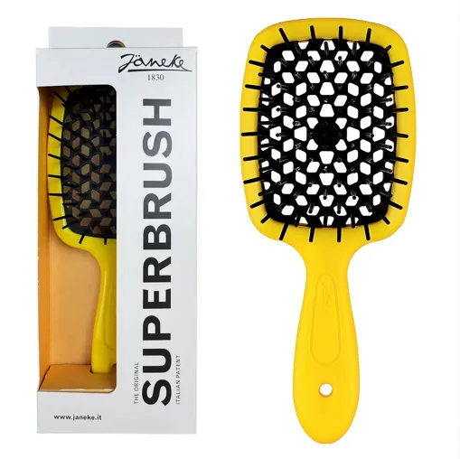 Щітка для волосся продувна ( колір: Жовтий з чорною серединкою ) YELLOW BLACK Standart SUPERBRUSH Janeke
