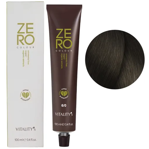 6/0 темний блондин натуральний Крем-фарба для волосся без аміаку, 100 мл ZERO VEGAN Vitality`s