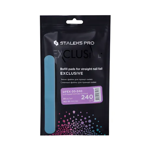 Набір змінних файлів (30шт) для пилки прямої (на м’якій основі) 240 грит EXCLUSIVE 20 (DFEX-20-240 SOFT BASE) STALEKS PRO