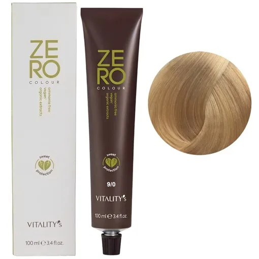 9/0 дуже світлий блондин натуральний Крем-фарба для волосся без аміаку, 100 мл ZERO VEGAN Vitality`s