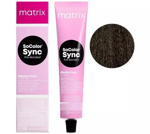 4P шатен перламутровий Тонер на лужній основі 90мл SoColor SYNC Pre-Bonded MATRIX