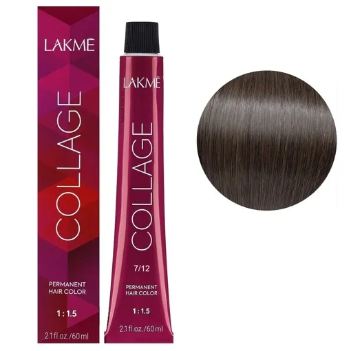 7/12 Середній блондин попелясто-фіолетовий Крем-фарба для волосся стійка, 60 мл Permanent Hair Color COLLAGE LAКME