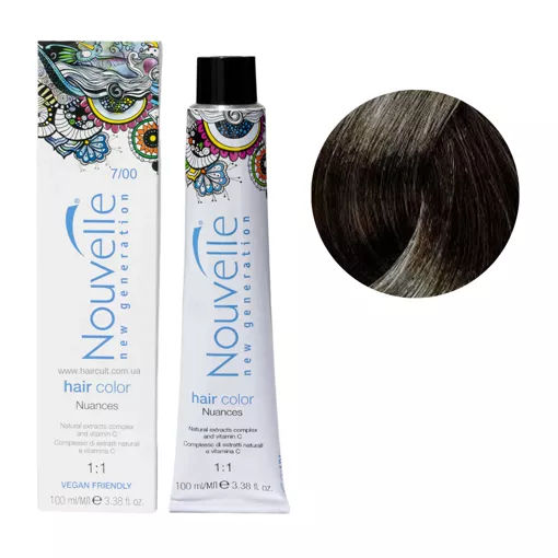 7/00 блонд натуральний холодний Фарба для волосся перманентна, 100мл Permanent Hair Color Nouvelle