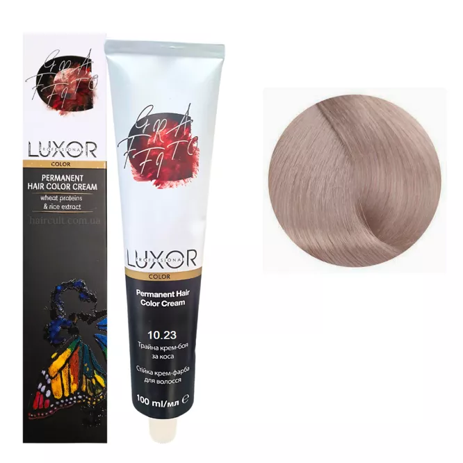 10/23 Платиновий блондин фіолетовий золотистий Стійка крем-фарба для волосся, 100мл  Permanent Hair Color Cream LUXOR Professional 
