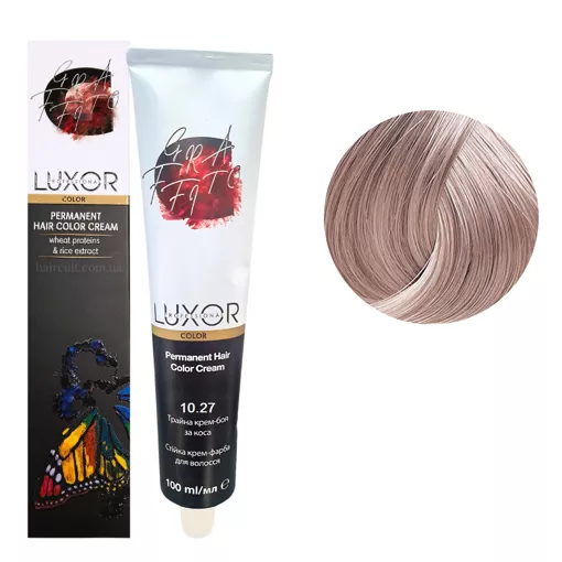 10/27 Платиновий блондин фіолетовий шоколадний Стійка крем-фарба для волосся, 100мл  Permanent Hair Color Cream LUXOR Professional 