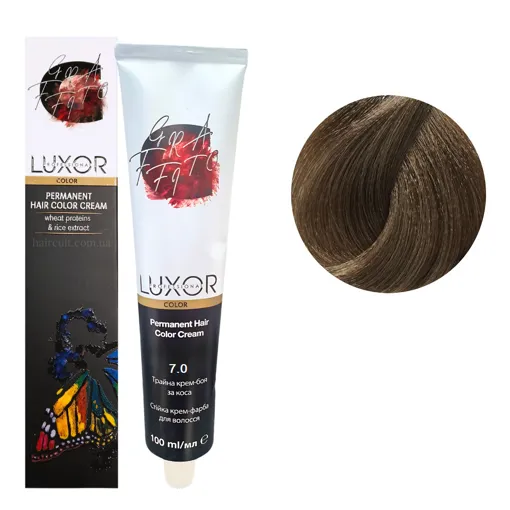 7/0 Блондин натуральний  Стійка крем-фарба для волосся, 100мл  Permanent Hair Color Cream LUXOR Professional 