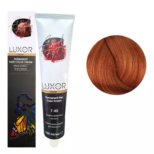 7/40 Блондин інтенсивний мідний  Стійка крем-фарба для волосся, 100мл  Permanent Hair Color Cream LUXOR Professional 