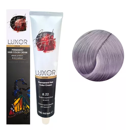 8/22 Світлий блондин фіолетовий інтенсивний  Стійка крем-фарба для волосся, 100мл  Permanent Hair Color Cream LUXOR Professional 