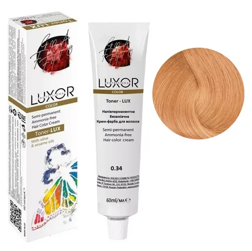 0/34 Тонувальна безаміачна крем-фарба для волосся, 60 мл Toner - LUX Color LUXOR Professional