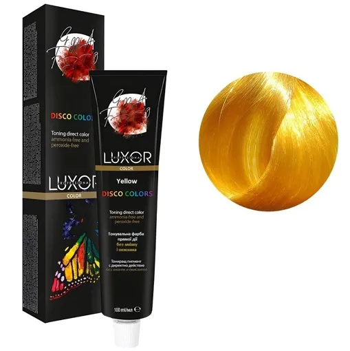 Жовтий (Yellow) Тонувальний фарбник прямої дії, 100 мл DISCO COLORS LUXOR Professional