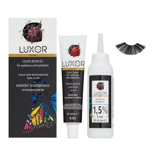 4/01 графіт Набір для фарбування брів та вій, 40 мл + 60 мл Color Cream Set LUXOR Professional 