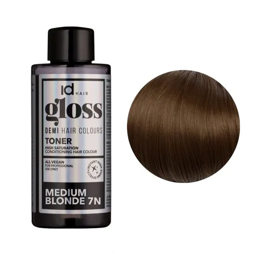 7N (7/0) Medium Blonde Деміперманентна рідка фарба для волосся без аміаку, 75 мл Demi Hair Colours TONER GLOSS ID Hair