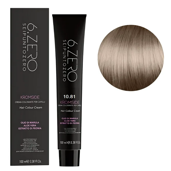 10/81 Крем-фарба для волосся стійка, 100мл  Hair Color Cream KROMSIDE 6.ZERO Seipuntozero
