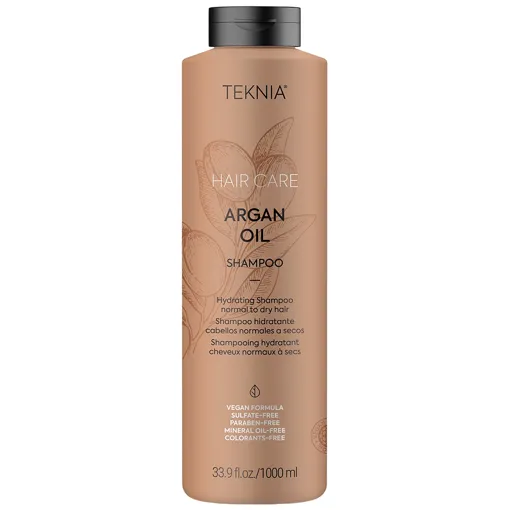 Шампунь безсульфатний, зволожувальний для нормального та сухого волосся, 1000 мл 44811 Shampoo ARGAN OIL Hair Care TEKNIA LAKME