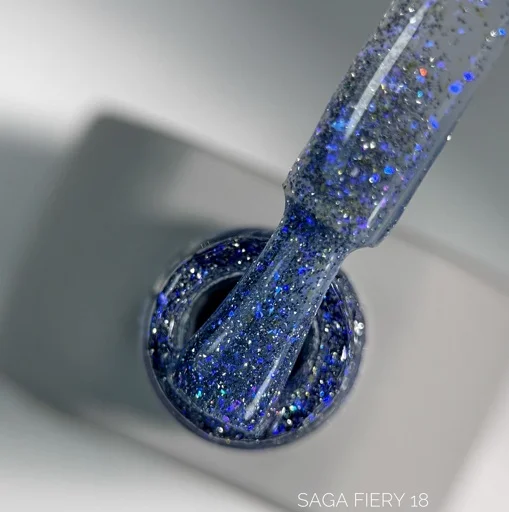 Гель-лак світловідбиваючий, 9 мл №18 Fiery Gel Polish SAGA Professional