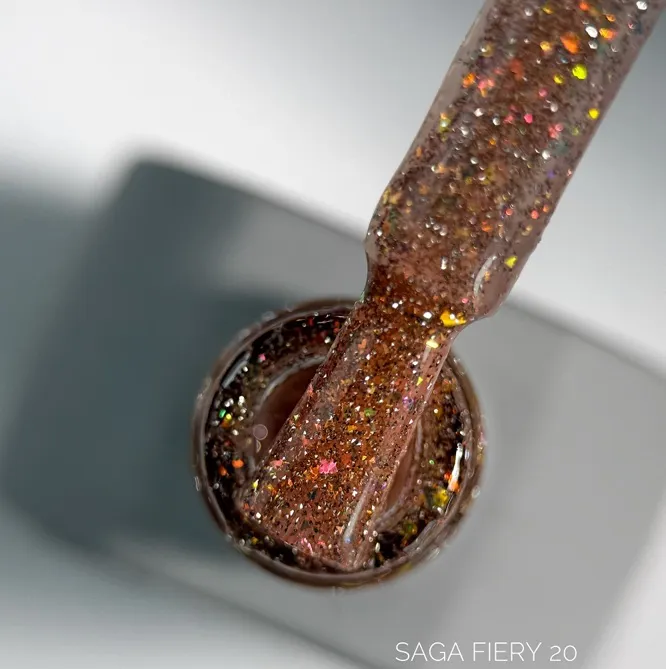 Гель-лак світловідбиваючий, 9 мл №20 Fiery Gel Polish SAGA Professional