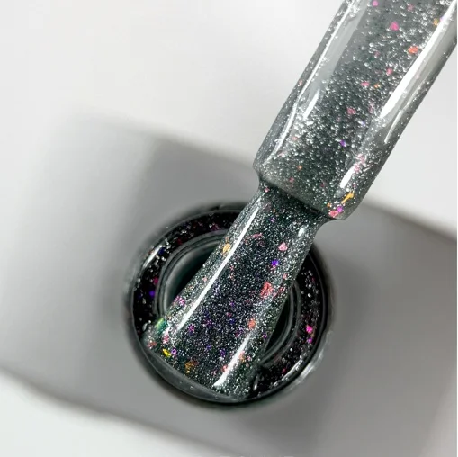 Гель-лак кришталева кішка з хлоп`ями юкі, 9 мл №09 Cat Shine Gel Polish SAGA Professional