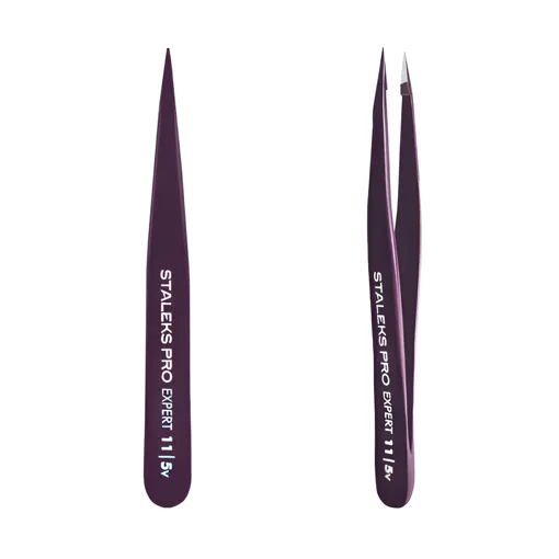 Пінцет для брів &quot;ФІОЛЕТОВИЙ&quot; EXPERT 11 TYPE 5v (точковий) TE-11/5v STALEKS PRO