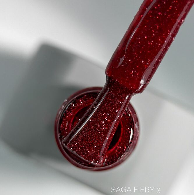 Гель-лак світловідбиваючий, 10 мл №03 Fiery Gel Polish SAGA Professional