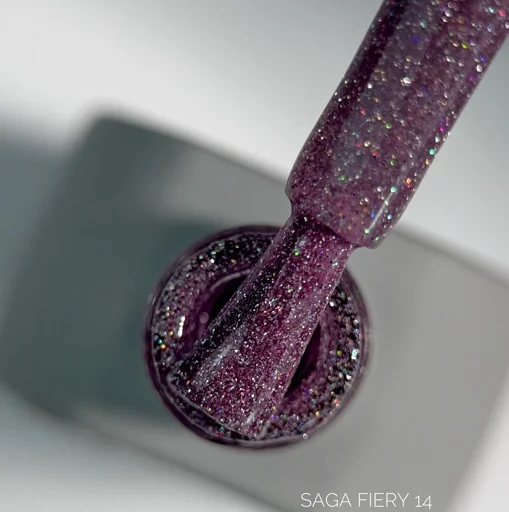 Гель-лак світловідбиваючий, 10 мл №14 Fiery Gel Polish SAGA Professional