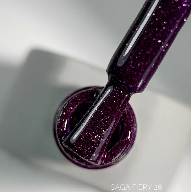 Гель-лак світловідбиваючий, 9 мл №26 Fiery Gel Polish SAGA Professional