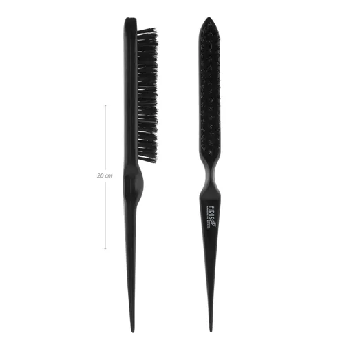 Щітка пряма для начосу волосся у 3 ряди з натуральною щетиною, чорна 02452/16768 Eurostil
